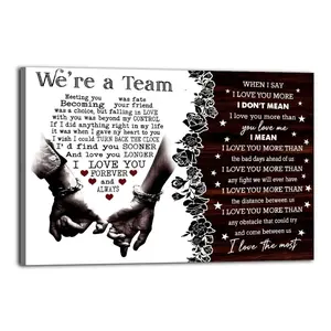 Personalized We're A Team Couple Poster Canvas Wall Art Home Decorative Prints Fade-Resistant Canvas Print Various Size for Home Gym Office Wall Decor