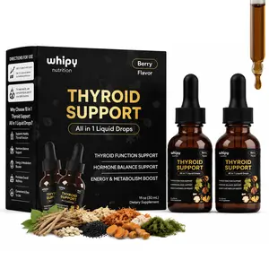 Whipy Nutrition 2 Pack Thyroid Support Liquid Drops for Women & Men with Selenium, Zinc & Iodine Hormone Balance, Energy & Metabolism Ashwagandha, Kelp & L-Tyrosine Wild Berry
