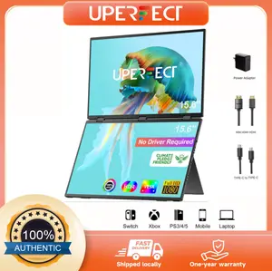 UPERFECT 15.6 inches Dual-Screen Monitor  Portable Monitor Dual-screen design  1080P 60Hz  300 nits brightness  100% sRGB color gamut  Supports USB-C connection to mobile phones, computers, and game consoles  [Local Shipping]