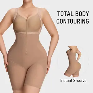 SHECURVE All in One Zipper Bodysuit Tummy Control Butt Lifter Breathable Slimming Sculpting Shapewear for Women Seamless Comfort Everyday Wear