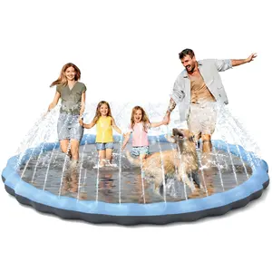 110" Large Splash Pad for Kids & Pets, Non-Slip Sprinkler Water Pool, Durable Outdoor Summer Play Mat for Backyard Fun