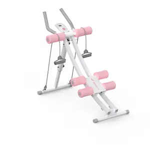 MERACH Dual Track Adjustable Ab Trainer Machine with LCD Monitor Core & Waist Shaper at Home Gym for Women Foldable Exercise Machine for Abs Arm Leg Buttocks Shaper Workout Equipment SpringStatements