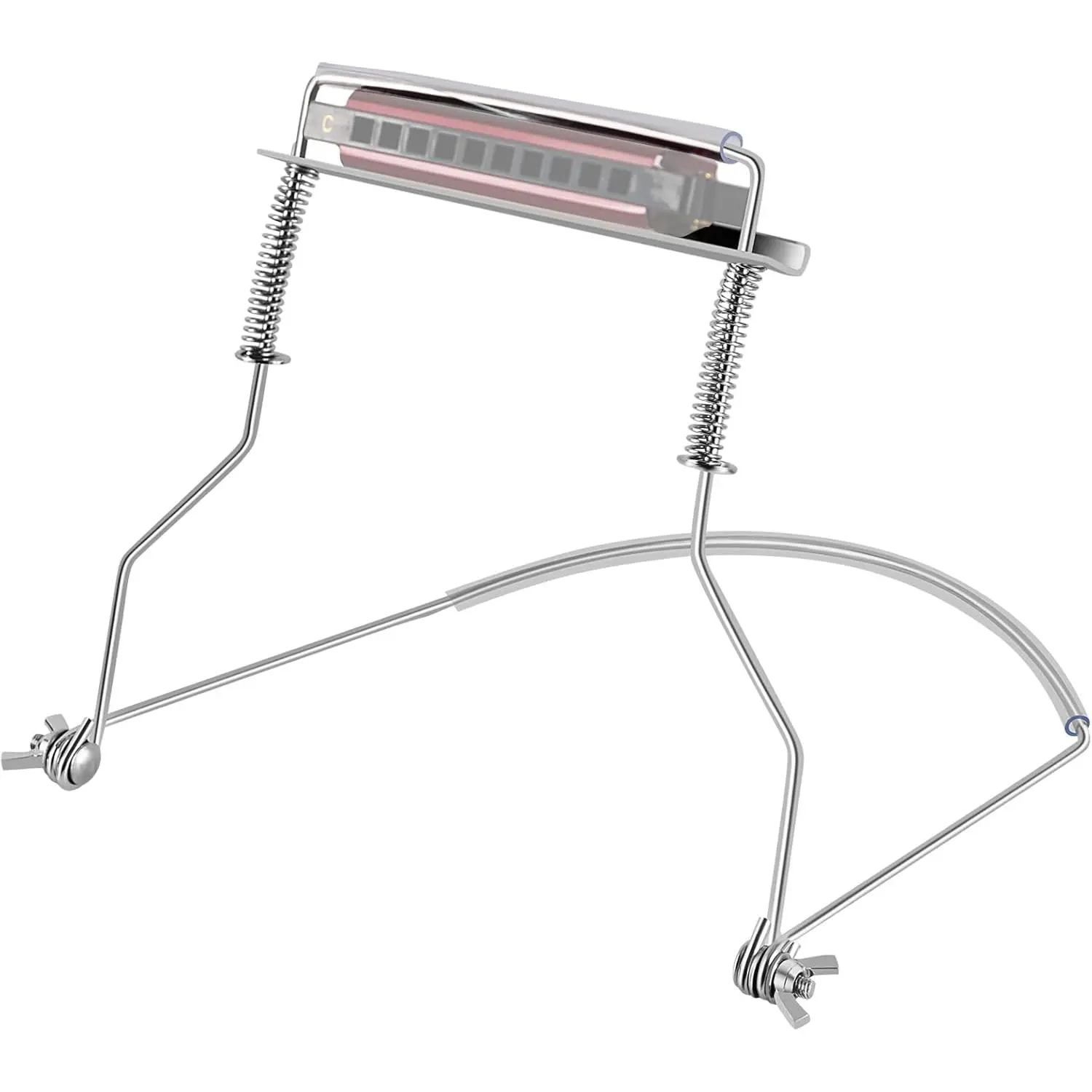 Harmonica Holder,10 Hole Professional Harmonica Holder ,Anti-Scratch Adjustable Harmonica  Brace,Hands-Free During the Performance