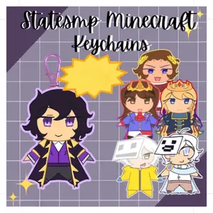 Statesmp Minecraft SMP Clear Acrylic Keychain - Cute Characters, Kawaii Bag Charm for Keys, Backpack & Gifts, Collectible Fan Accessory, Aesthetic Game Merch!