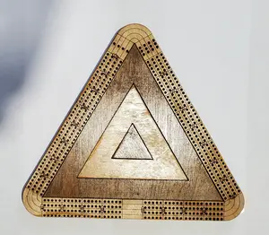 Travel Sized 4 Lane Cribbage Board - Triangle