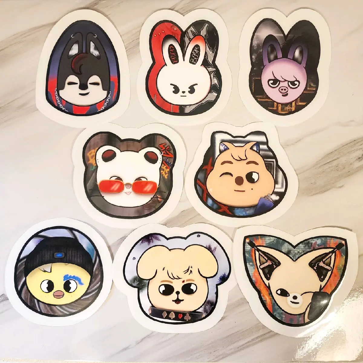 ATE SKZ K-pop Fan-made animal stickers for Car, Laptop & any other flat surface! 5inx3in approx