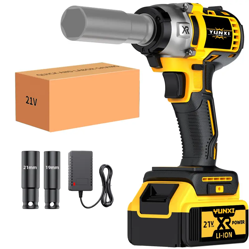 【DealsForYouDays】21V Cordless Brushless Impact Wrench Tools, 1/2 Inch Drive 350N.m High Torque Electric Impact Gun with 16500RPM, 4.0Ah Li-ion Battery, Fast Charger, 2-9 Sockets, LED Light for Car Tire Repair & Home DIY
