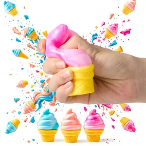 JOYIN 3PCS Ice cream Stress Relief Toys, Squeeze Ice cream Stress Balls, Squishy Fidget Sensory Toy, Soft Squeeze Decompression Dough Gift for Adults and Girls Boys, Birthday Gifts, Office Desk Decompression Toy, Party Favors