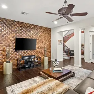 Natural Walnut 3D Diamond Panels