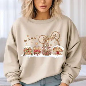 Gingerbread Magic Kingdom Castle Sweatshirt, Minnie Christmas Sweatshirt, Magic Kingdom Christmas Sweatshirt, Magic Kingdom Sweatshirt B0E