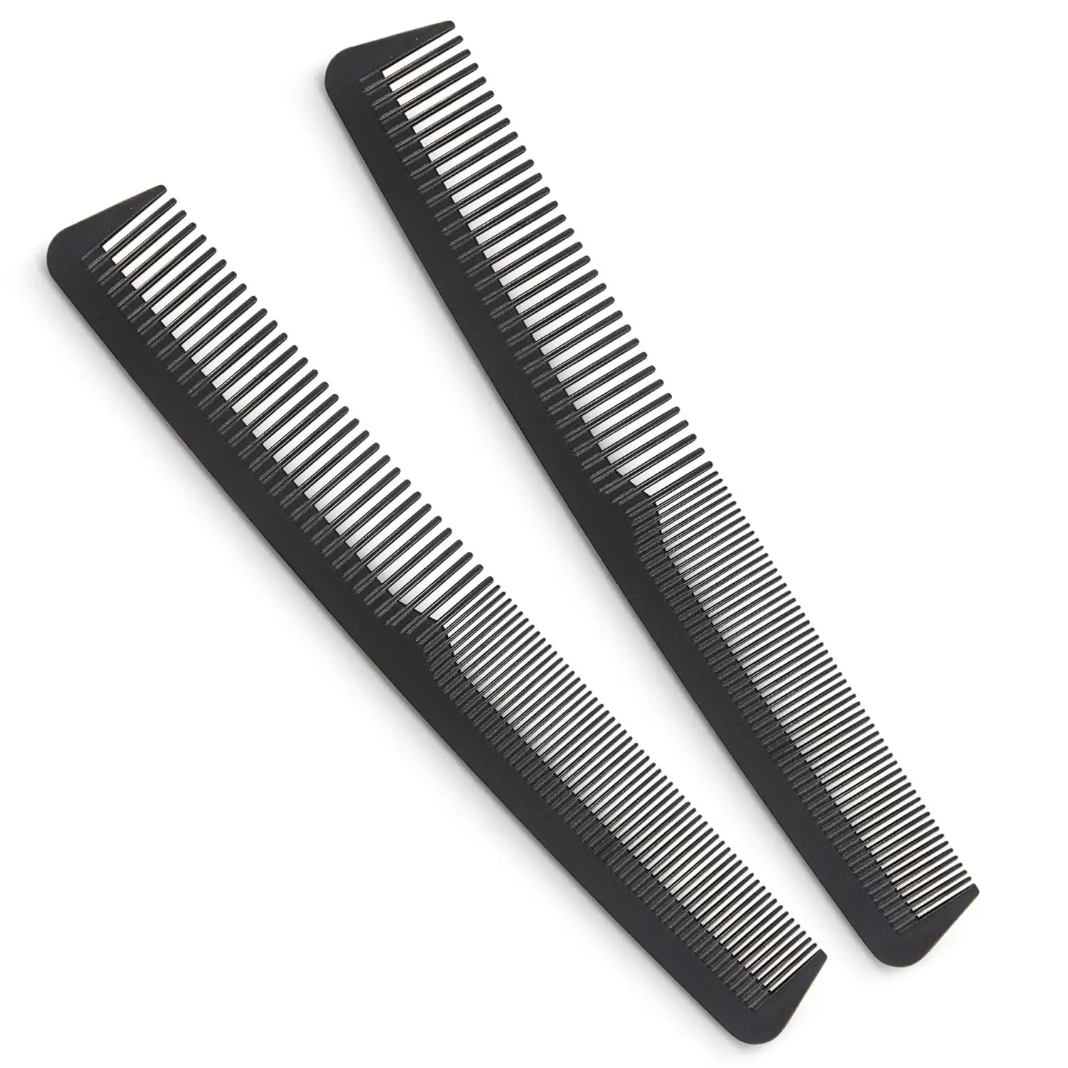 Professional Grade Styling Comb Set - 2 Pack Premium Carbon Fiber 7" Comb - Heat Resistant, Fine and Wide Tooth, Anti Static - Salon Quality Hair Styling Accessories for Home or Barber