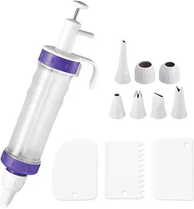 Dessert Decorating  Set, Icing Dispenser Cupcake Filling Injector, 7 Icing Nozzles, 3 Cream Scrapers Frosting Making Dessert Cream Piping  Nozzles Kits for Cake Cookies Decoration