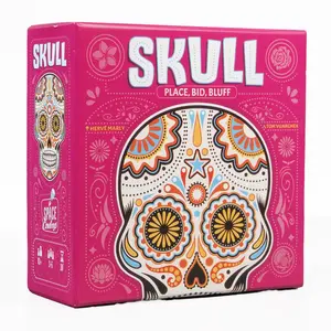 Skull Bluffing Card Game Strategic Party Tabletop Game Place Bid Bluff Fast Paced Mind Challenge Social Deduction Game Colorful Sugar Skull Theme Family Gathering Travel Game Fun Strategy Card Game Gift for Friends Game Night Entertainment