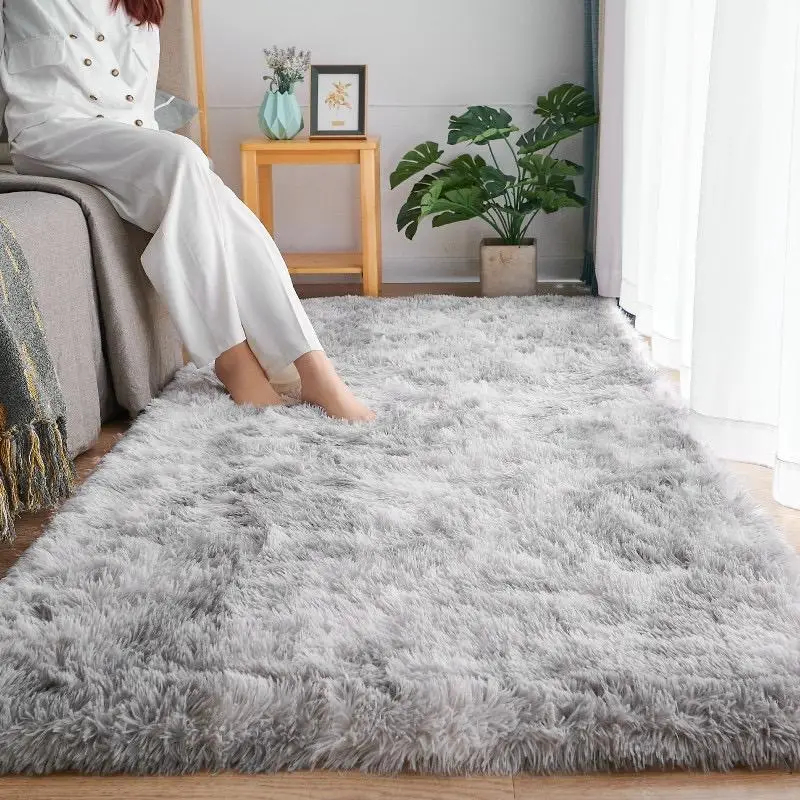 Tie-dye Household Fluffy Shaggy Rug, 1 Count Soft Anti-slip Living Room Large Rug, Comfortable Home Decor Plush Mat for Indoor Living Room Bedroom