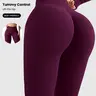 Women's High Waisted Seamless Yoga Pants, Ruched Butt Lifting Gym Workout Leggings, Workout Activewear Bottoms, Sporty Plain Design for All Seasons