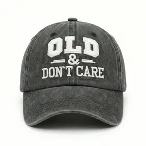 Funny "OLD & DON'T CARE" Cap – Retro Distressed Adjustable Hat for Men & Women trucker classic baseball bitter f