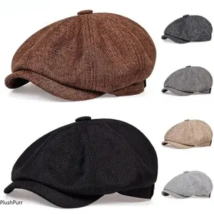 Men's Vintage Peaky Blinders Newsboy Cap - British Style Octagonal Flat Cabbie Hat, Breathable Old Money Aesthetic Mens Hats, Trending Sports & Outdoor Bag Accessory