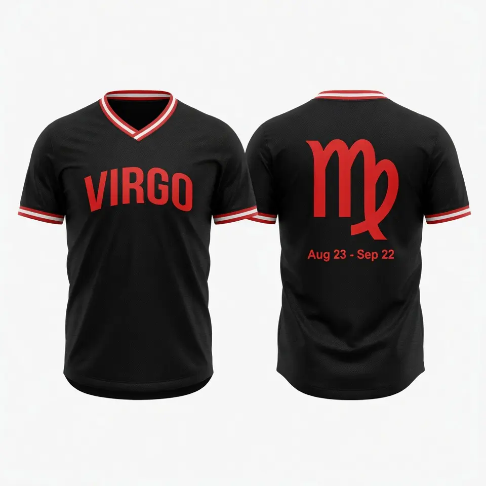 Zodiac V-Neck Soccer Jersey Shirt Black - Astrology Breathable V-Neck Athletic Shirt Front Shirt Vintage Streetwear Gift for Men & Women Athletic Top Breathable Sports Jersey