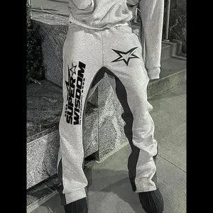 Men's Letter & Star Print Drawstring Waist Sweatpants, Regular Fit Casual Comfy Pocket Pants for Daily Wear, Men's Trousers for All Seasons