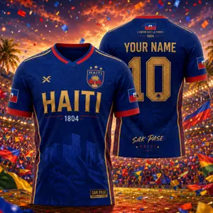 [HK-Sport] Personalize Haiti Soccer Jersey 2026 Custom Name Number, Haiti National Team Shirt, Custom Haiti 1804 Football Apparel, Unisex Sak Pase Supporter Tee, Citadelle Laferriere Blokecore Jersey, Haiti Soccer Fan Graphic Tee