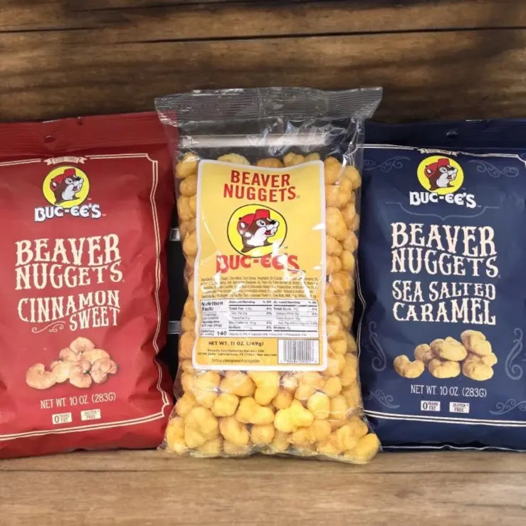 Buc-ee's Beaver Nuggets Variety Bundle - 6 Flavors: Cinnamon Sweet, Sea Salted Caramel, White Cheddar, Habanero, Bold-N-Sorta Spicy - Candy