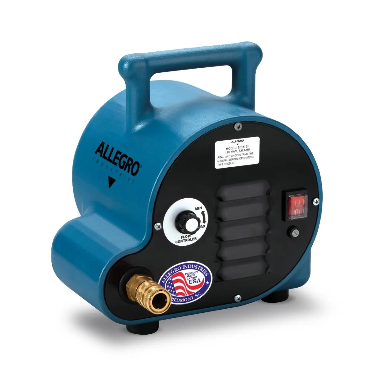 Allegro 9815-EF Portable Ambient Air Blower with Roto-molded Housing, Regulated CFM Output & EF Couplers for Industrial Fresh Air Systems, Cfm Output Regulated, Lightweight, Adjustable Speed