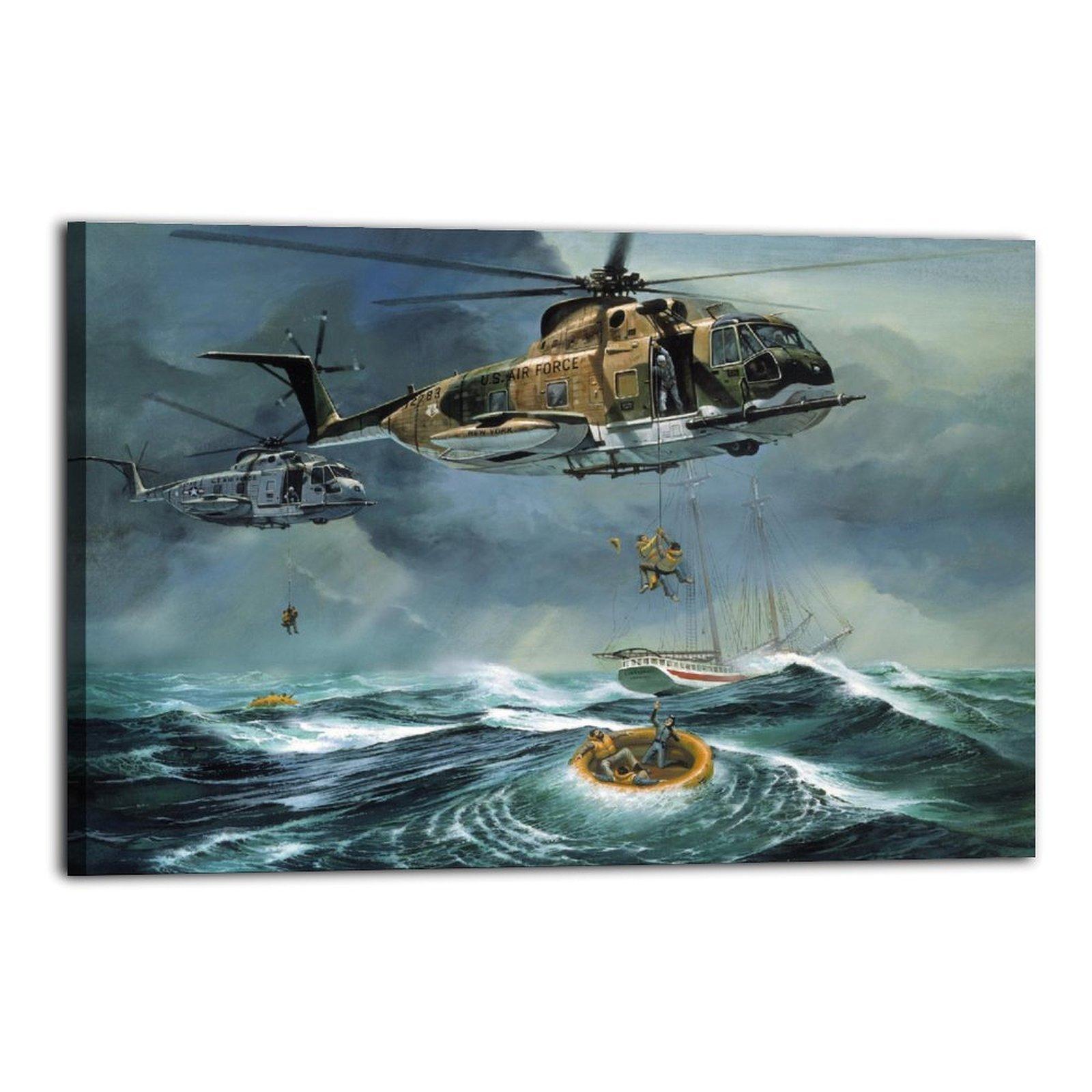 Military Fighter Poster HH-3E Poster Decorative Painting Canvas Wall Art Picture Print Modern Family Bedroom Decor