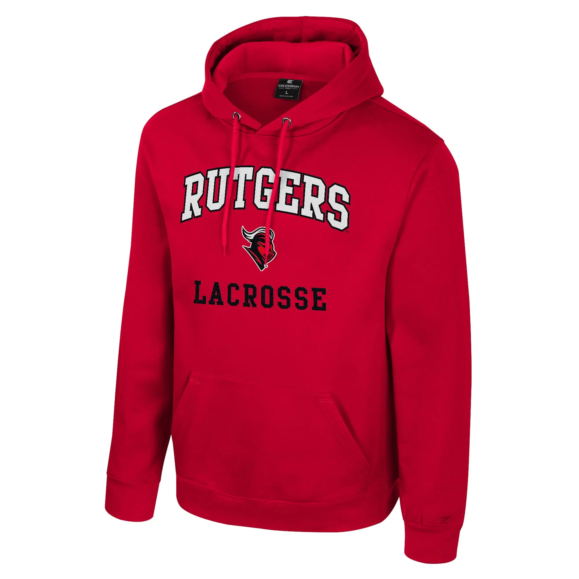 Men's Rutgers Embroidered Adult Lacrosse Hoodie, Casual Kangaroo Pocket Sweatshirt, Comfortable Men's Top, Tops, Sweatshirts, Menswear, Cotton, Polyester, Drawstring