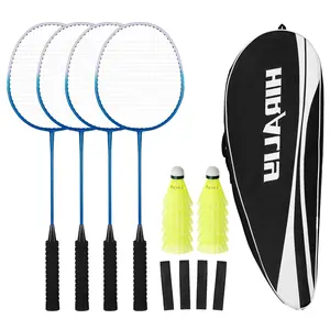 HIRALIY Badminton Rackets Set for Backyards, Badminton Set, Includ 2/4 Rackets, 6/12 Birdies, 1 Carrying Bag, Outdoor Game for Adult Family Beginner
