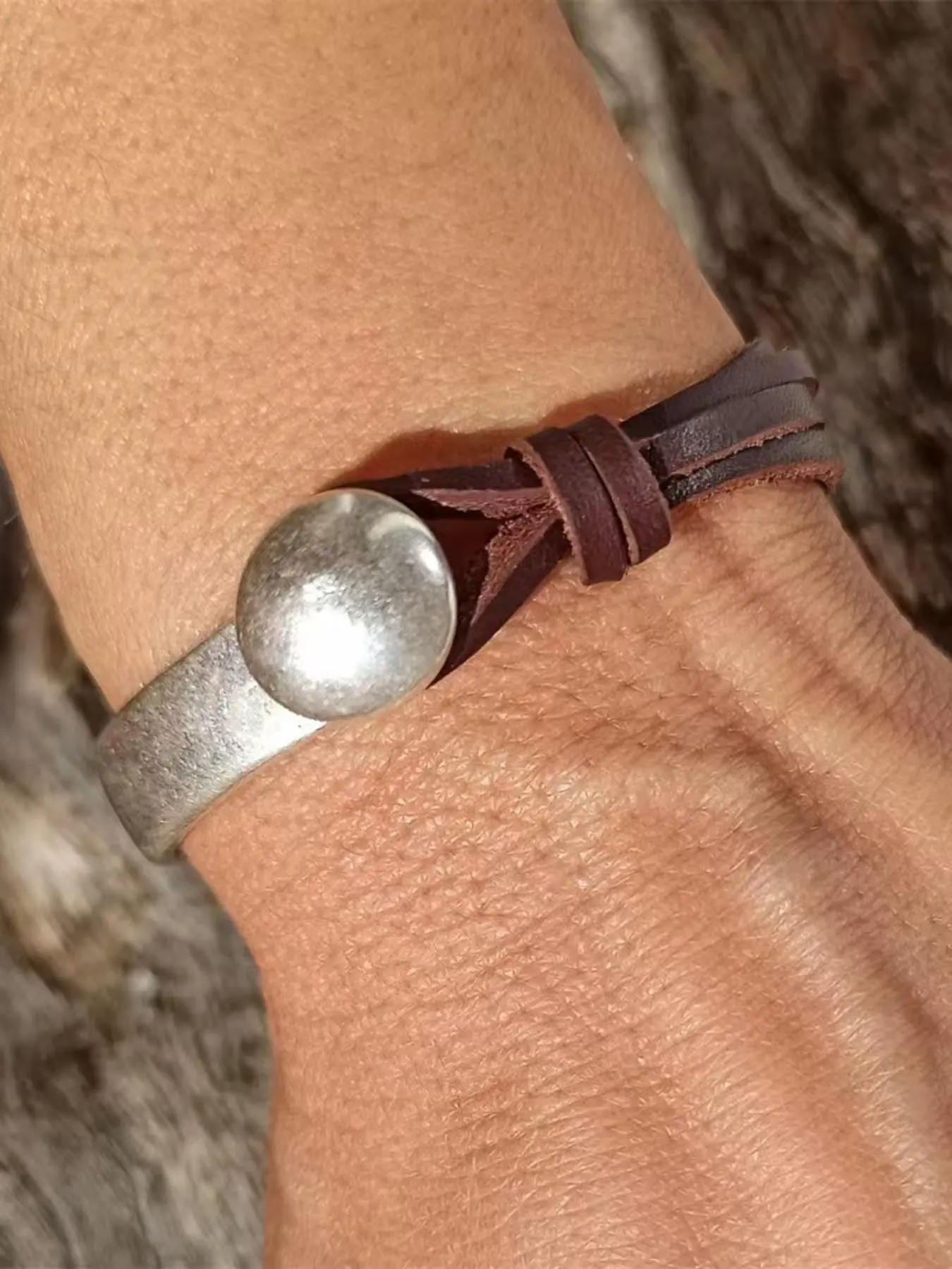 Geometric Layered Bracelet, Unique Design for Fashion Lovers, Multi-layered Fashion Jewelry for Women & Men, Perfect for Any Occasion, Leather Braided Bracelet, Stackable Bracelets