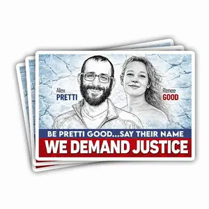 Justice for Alex Pretti & Renee Nicole Good Vinyl Sticker – Minneapolis Strong Protest Decal, Resist Fascism, Immigrant Support Car Window Bottle Helmet Decor AGQ