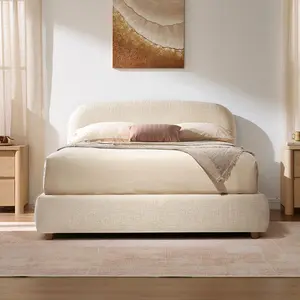 ModernMate Queen Lift Up Storage Bed Frame, Upholstered Bed Frame with Adjustable Headboard, Oeko-TEX Chenille Fabric, Hydraulic Lift Storage Bed, No Box Spring Needed, Wooden Slat Support, Beige