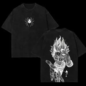 Retro Vintage Limited Edition Hisoka Washed Cotton Tee Double Sided Hunter x Hunter Anime Print Lightweight Oversized Anime Shirt Soft Cotton Gift for Anime Fans Otaku Streetwear Anime Outfit Anime Cotton Clothing