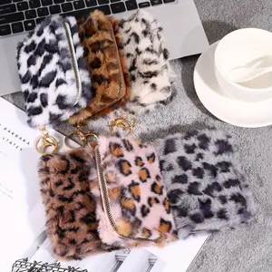 Women's Fashion Leopard Print Plush Short Wallet, Large Capacity Multi-Card Slots PU Coin Purse, Trendy Versatile Multi-Function Purse 1Pc