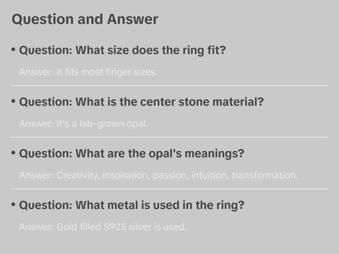 Opal Oval Cut Adjustable Ring