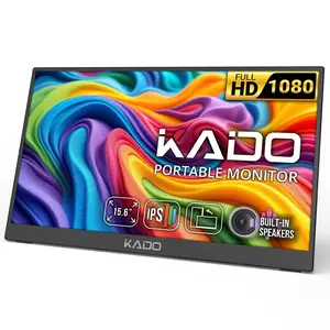 Kado 15.6" Portable Monitor IPS 1920x1080 Dual USB Type-C Plug & Play Second Display For PC/Laptop/Tablet/Mobile/Dex/Xbox/PlayStation/Switch/Steam Deck Built-In Speakers