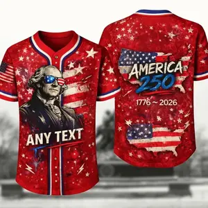 Patriotic Baseball Jersey Shirt, USA 250 Independence Day Shirt, 4th of July Gift for Men Women