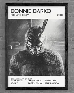Donnie Darko  Movie Film Poster Print Original   Pencil Sketch Drawing Home Cinema Black White Art Scary Horror