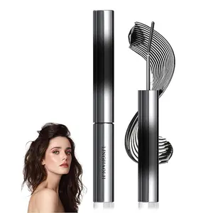 Black Washable Metal Mascara,Long Lasting Waterproof Curling Iron Wand Mascara,Bristleless Smudge Proof Mascara Metal Rod Mascara Makeup