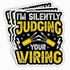 I’m Silently Judging Your Wiring Sticker, Funny Electrician Decal Gift for Linemen, Electrical Workers, Toolboxes, Hard Hats OGX