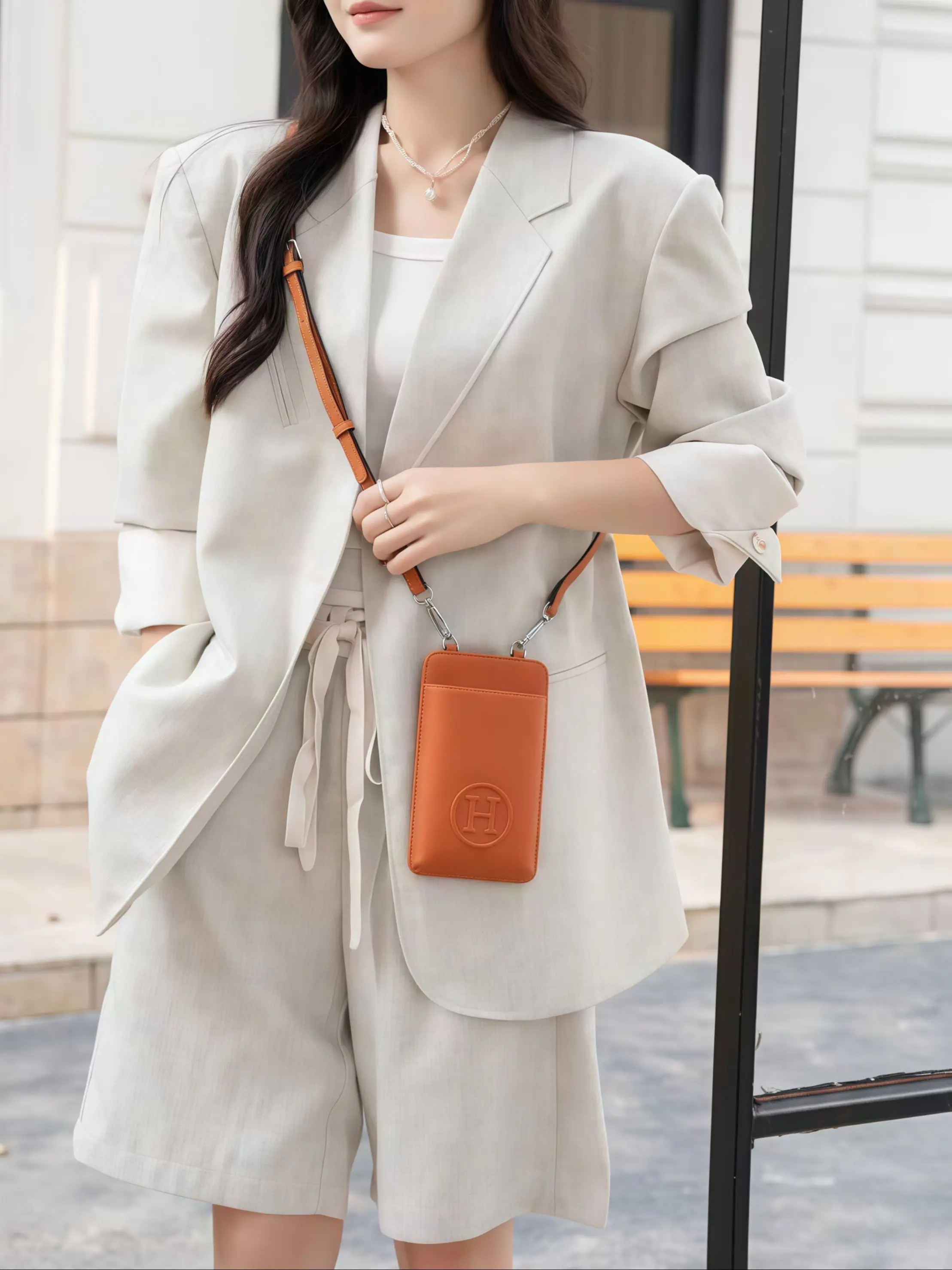 Trendy Letter Print Mini Crossbody Bag for Women, Multiple Colors Available, Fashionable Phone Pouch, Versatile Commute Style, Cowhide Leather Crossbody, Fashion Crossbody Handbag