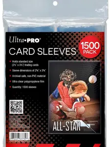 Ultra PRO 1500 Penny Sleeves Clear Card Sleeves for Standard Size Trading Cards 2.5" x 3.5" Ideal for Pokemon Trading Sport Cards 500 x 3 Pack