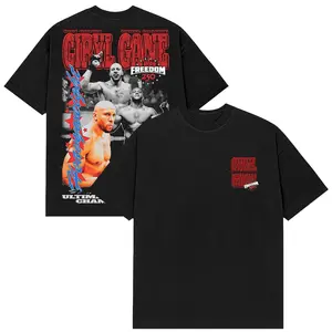 Black Ciryl Gane UFC Freedom 250 T-Shirt, Mens Black UFC Graphic Tee, MMA Fighter Fan Shirt, Gift For Men Women, Casual Fight Night Wear