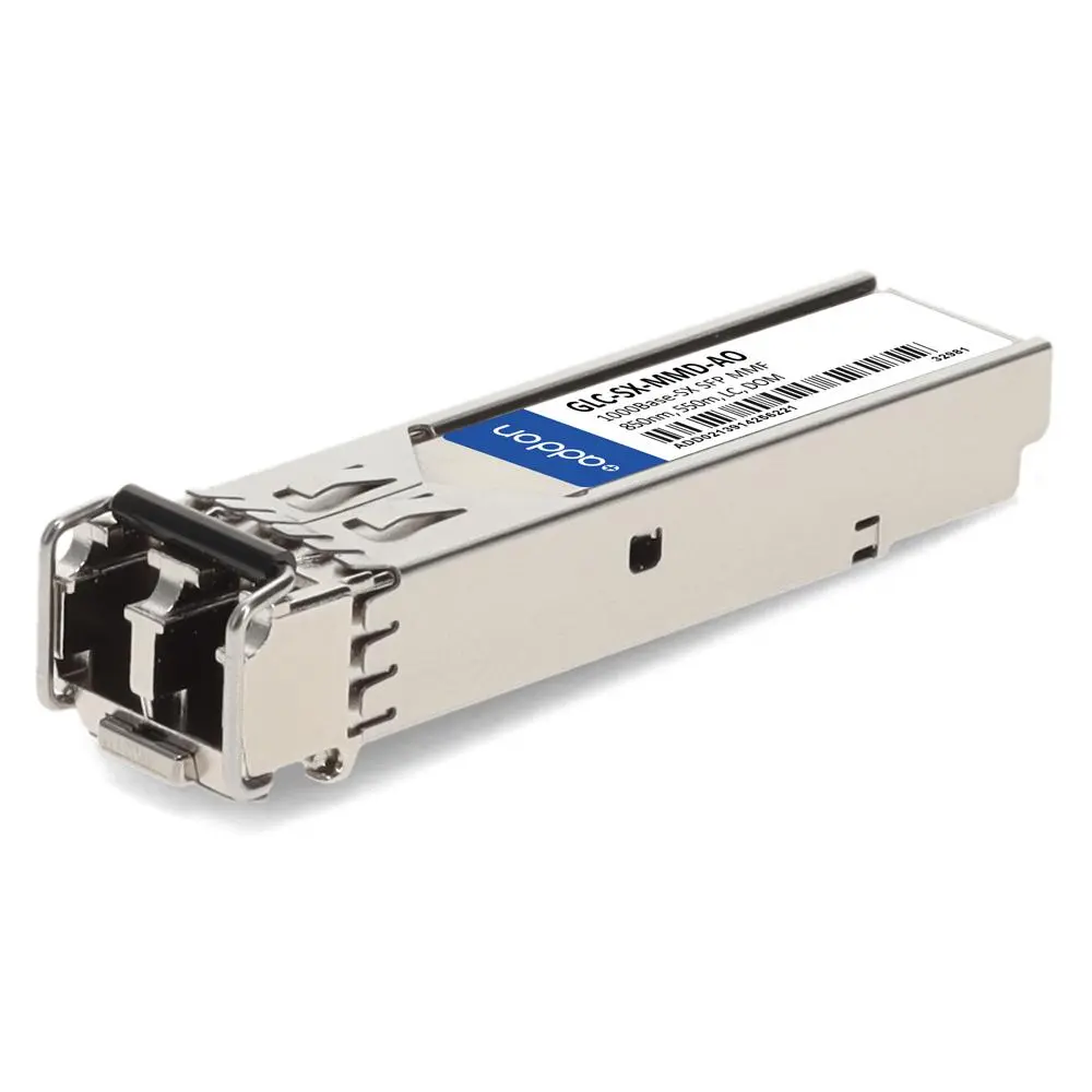 AddOn Cisco Multi-Source GLC-SX-MMD Compatible TAA 1000Base-SX SFP Transceiver, MMF, 850nm, 550m, LC Connector, DOM Support, 0-70C Operating Temperature, Data Transfer