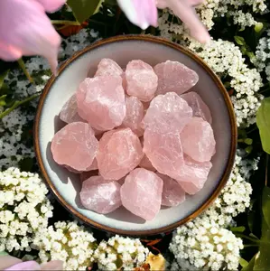 Natural Raw Rose Quartz Chunks Rough Rocks Healing Chakra Crystal Mineral Specimens DIY Crystal Stone(3 Pieces)