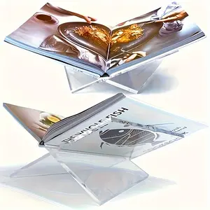 Adiison Acrylic Book Holder bookshelf Large Display Stand for Cookbook Quran Bible Guest Book Coffee Stand for Reading Clear Transparency Acrylic Book Holder for Coffee Table Books Cookbook Holder Stand for Kitchen Home Decor Table Decor