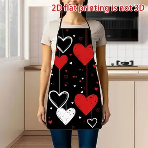 Valentine's Day Heart Apron, Durable Cooking Apron for Bakers, Cake Decorators, BBQ Enthusiasts, Gardeners, Painting, Manicure, Kitchen Cooking Apron