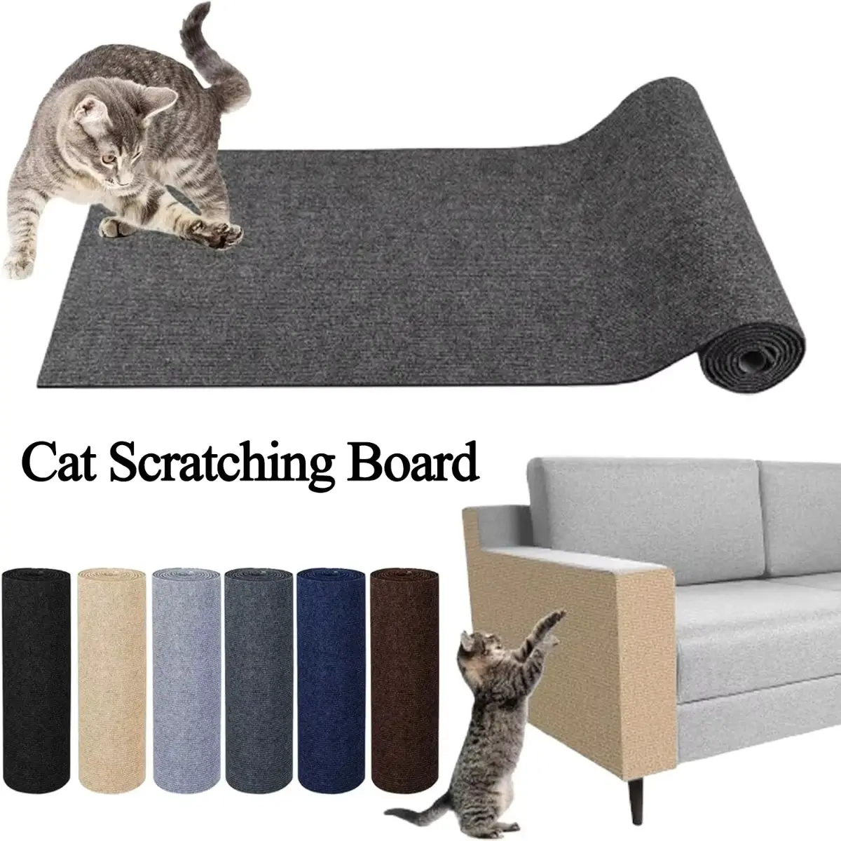 Cat Scratching Mat - Self-Adhesive Furniture Protector, Trimmable Carpet Pad for Sofas, Corner Sofa Scratcher Scratching Pads, Pet Supplies Home Accessories, Scratch Pad Scratching Pads