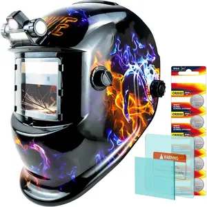 Welding Helmet with Light True Color Auto Darkening Welding Helmets for Men Solar Powered Welding Hood with 2 Arc Sensor Wide Shade 4/9-13 for TIG MIG ARC Cool Welder Mask