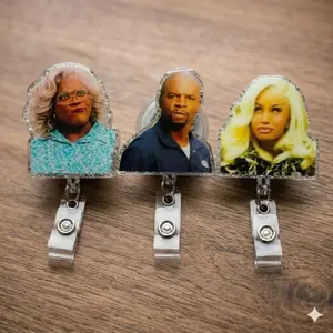 Funny Expressions Acrylic Badge Reel Retractable ID Holder For Nurses, Sassy Healthcare Workers, And Medical Professionals